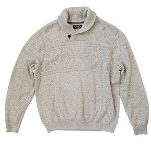 Chaps Men's Speckled Cream Turtleneck Sweater